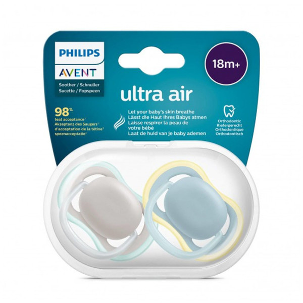 Sucette Peau Sensible Ultra Air 18m+ 2 pièces Avent