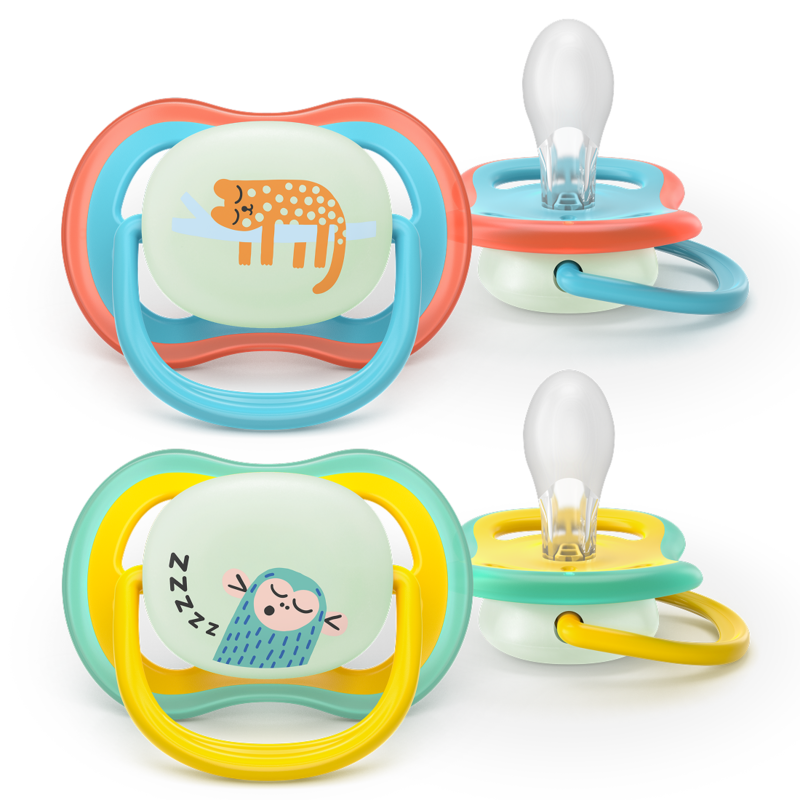 Lot de 2 sucettes Ultra Air nightime 18 mois et plus AVENT
